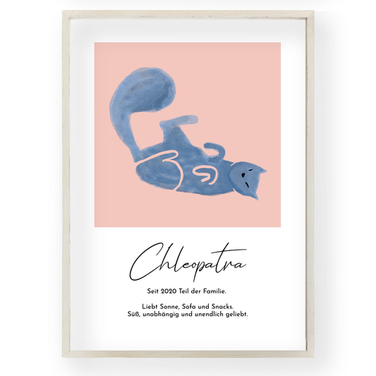 Personalisiertes Aquarell-Katzenposter