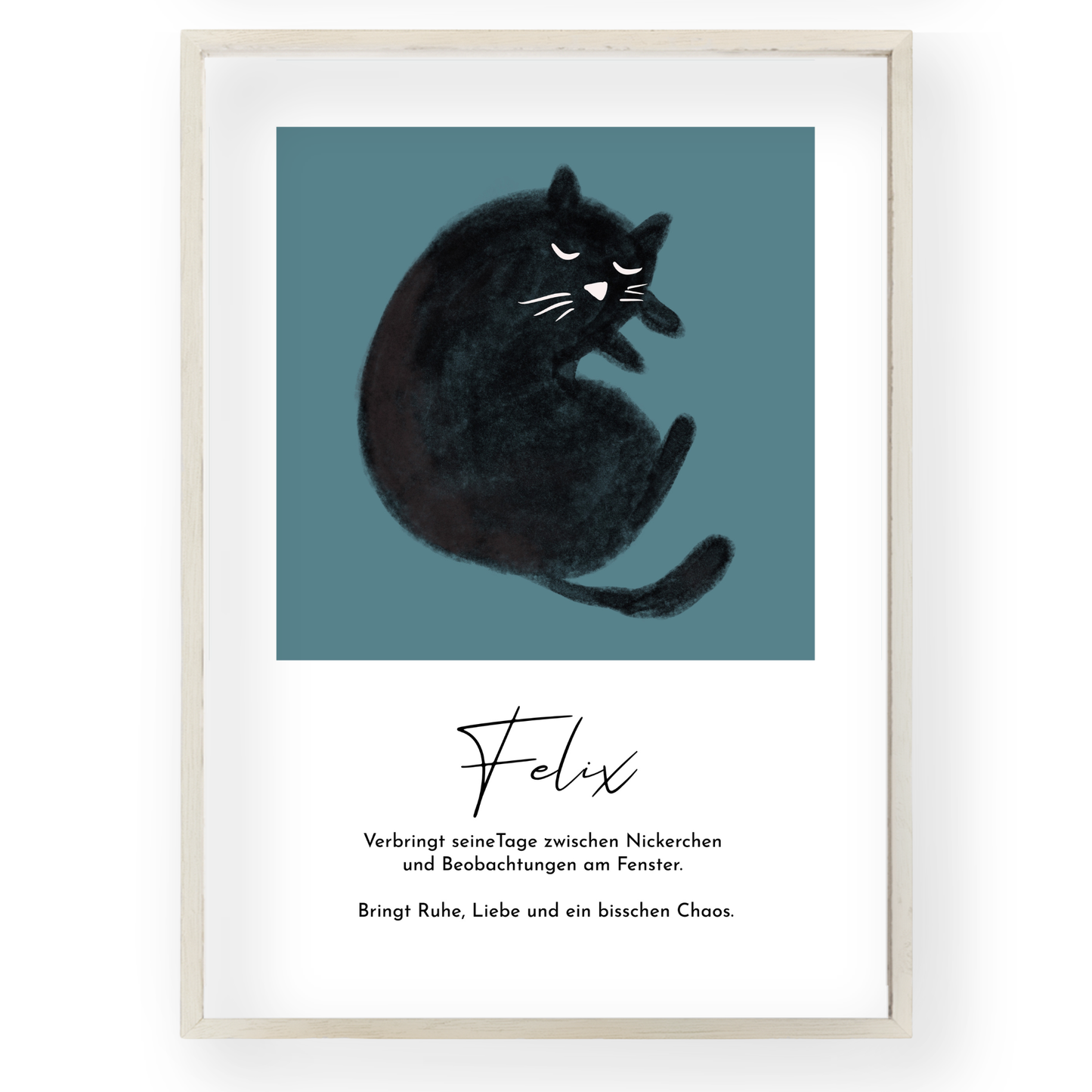 Personalisiertes Aquarell-Katzenposter